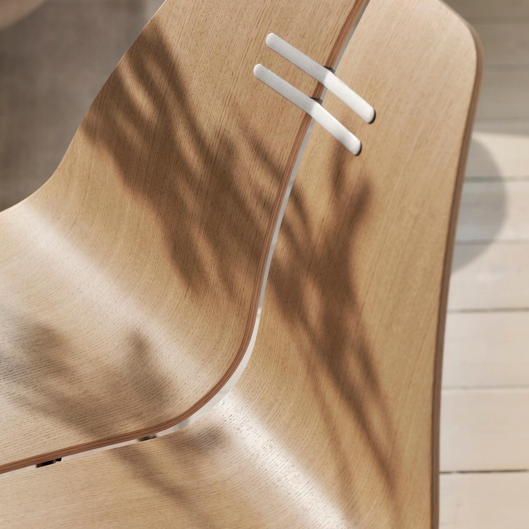 Poul Kjærholm 'PK23' Walnut and Brushed Steel Chair for Fritz Hansen For Sale 4