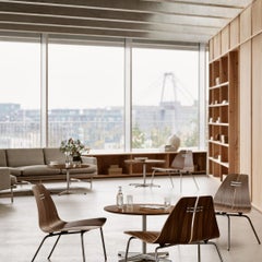 Poul Kjærholm 'PK23' Walnut and Brushed Steel Chair for Fritz Hansen