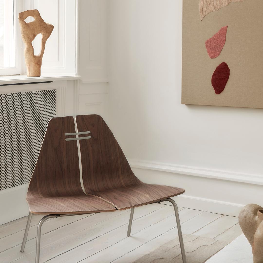 Scandinavian Modern Poul Kjærholm 'PK23' Walnut and Brushed Steel Chair for Fritz Hansen For Sale