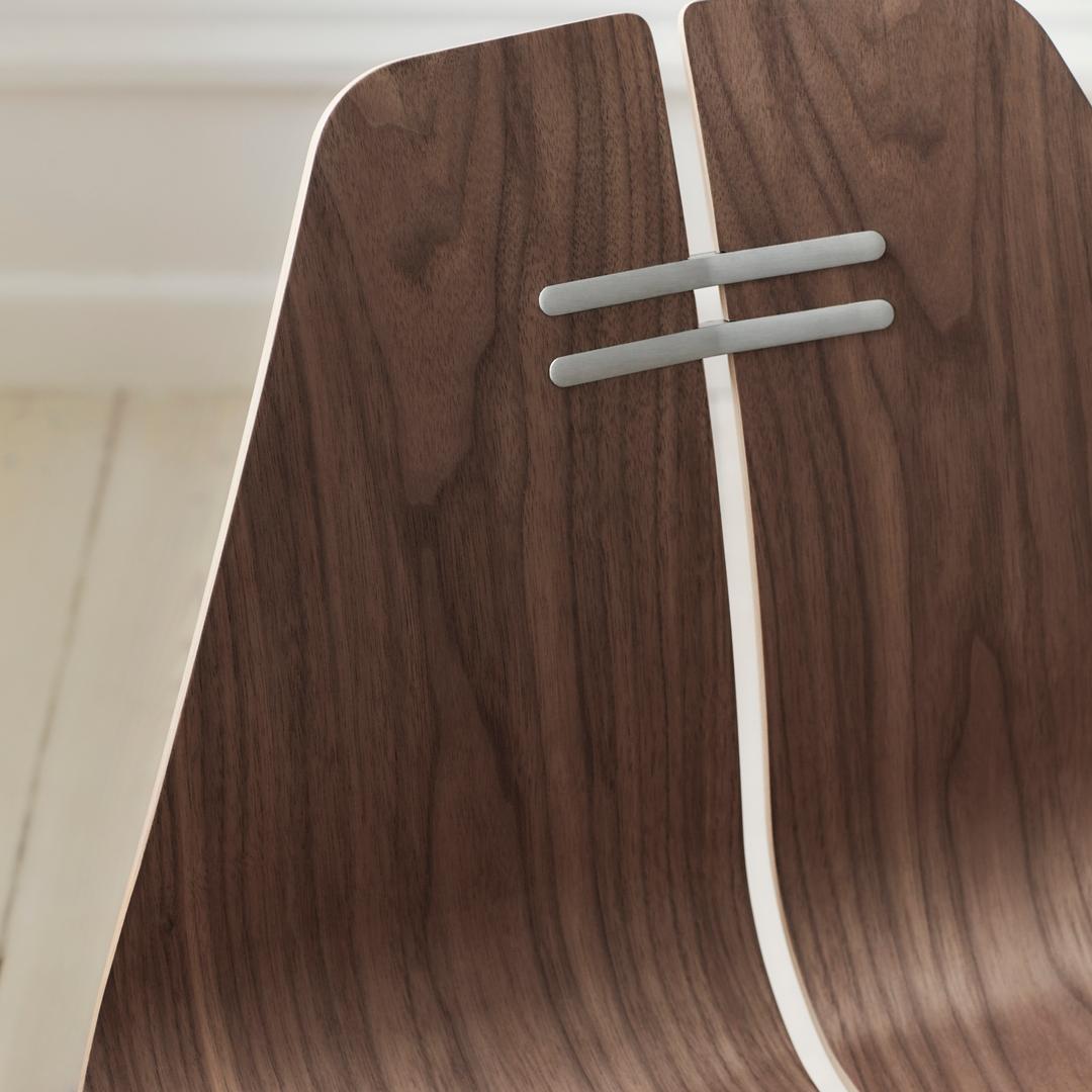 Danish Poul Kjærholm 'PK23' Walnut and Brushed Steel Chair for Fritz Hansen For Sale