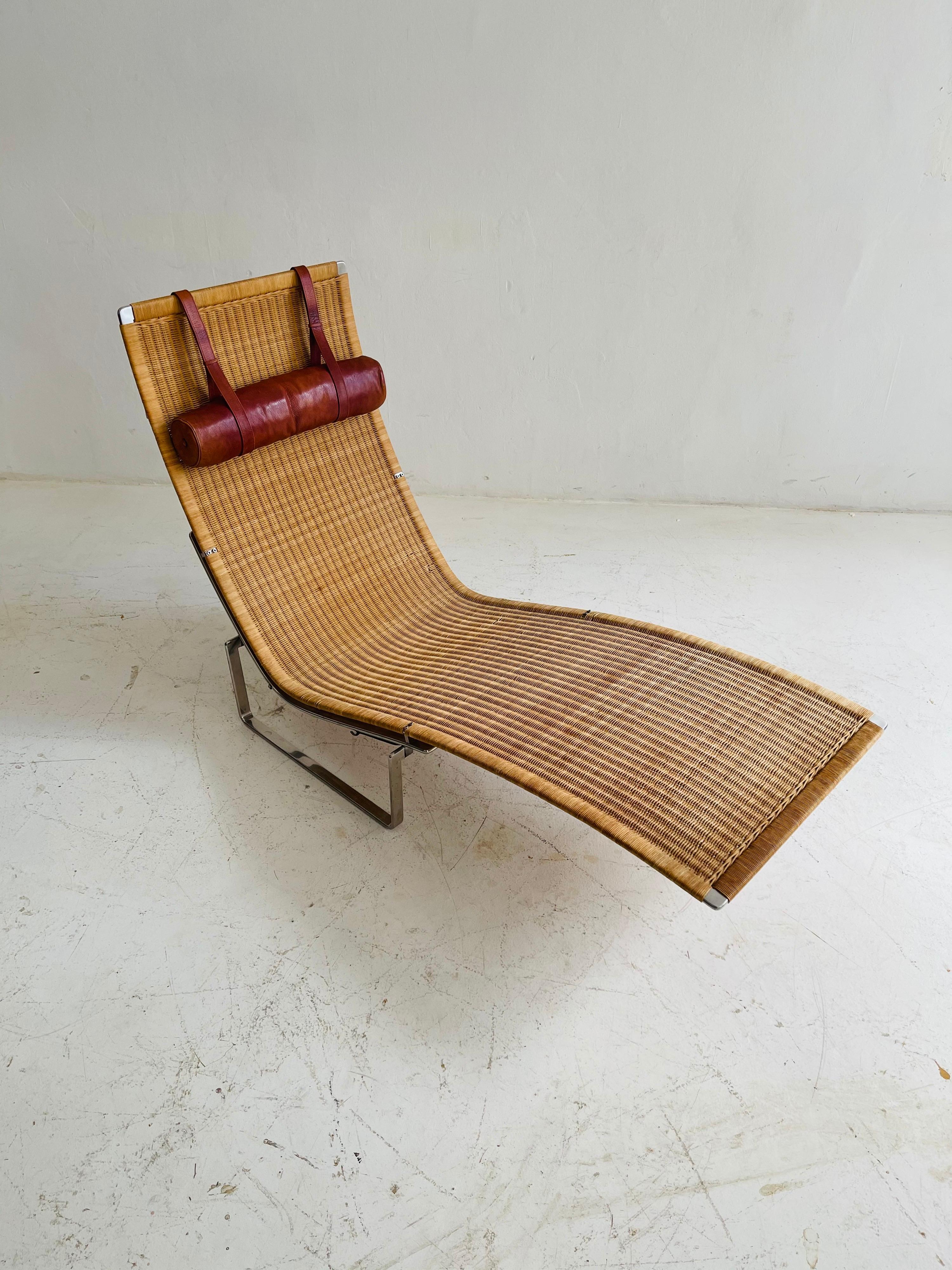 Poul Kjaerholm PK24 chaise lounge by Kold Christensen, Denmark, 1970s.