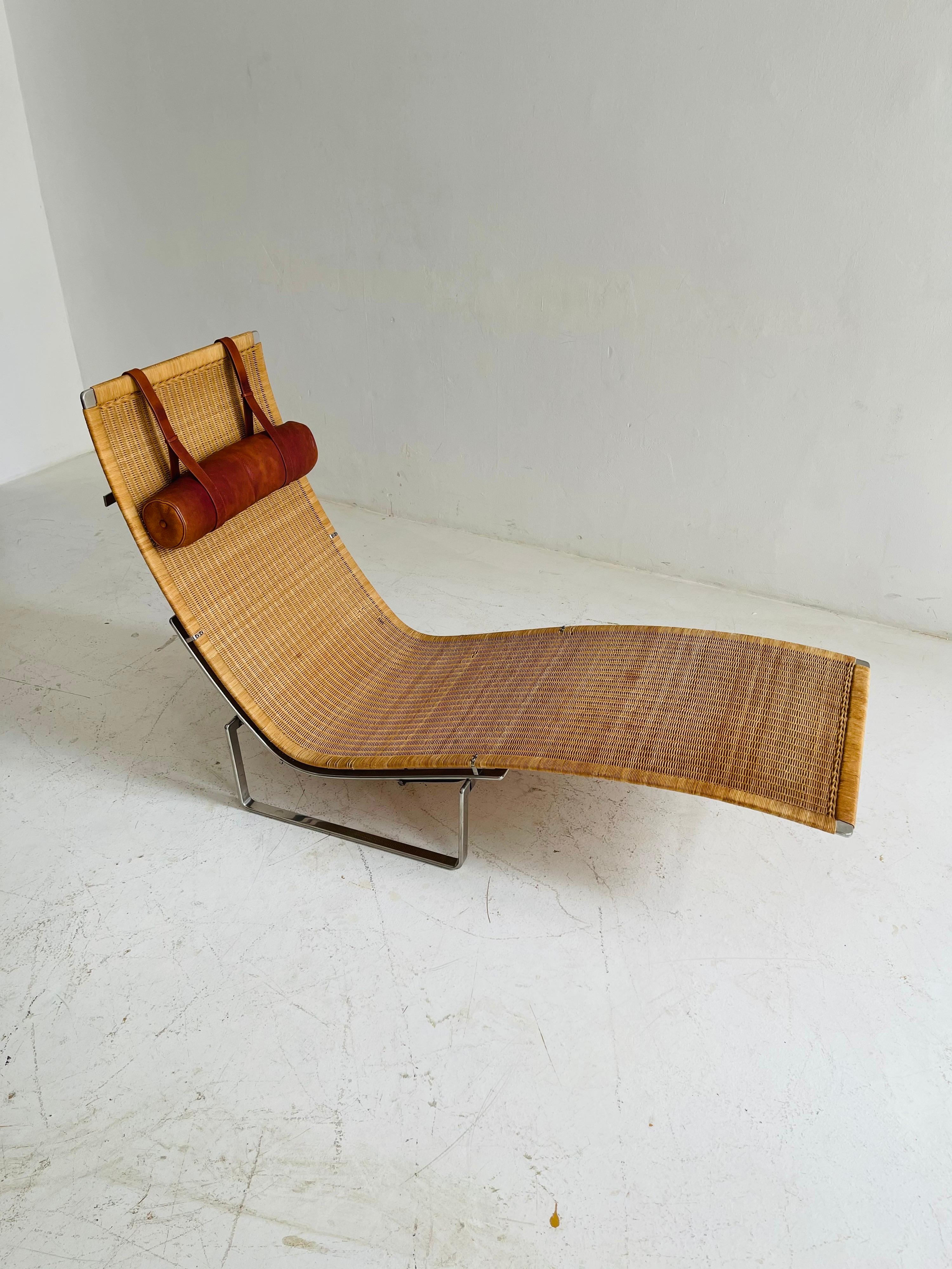 Poul Kjaerholm PK24 Chaise Lounge by Kold Christensen, Denmark, 1970s In Good Condition For Sale In Vienna, AT