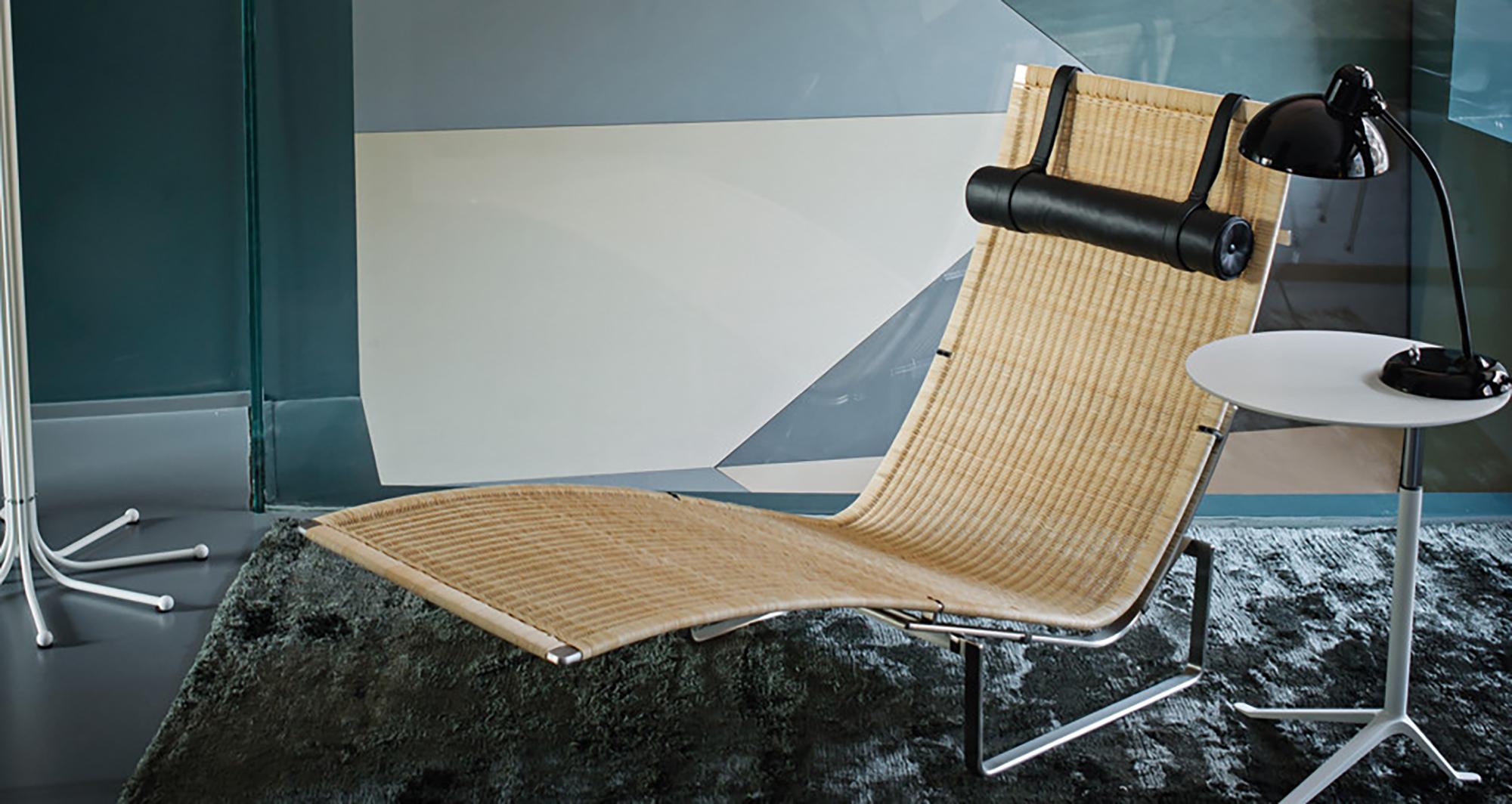 Poul Kjærholm 'PK24' Wicker Lounge Chair for Fritz Hansen with Leather Headrest For Sale 9