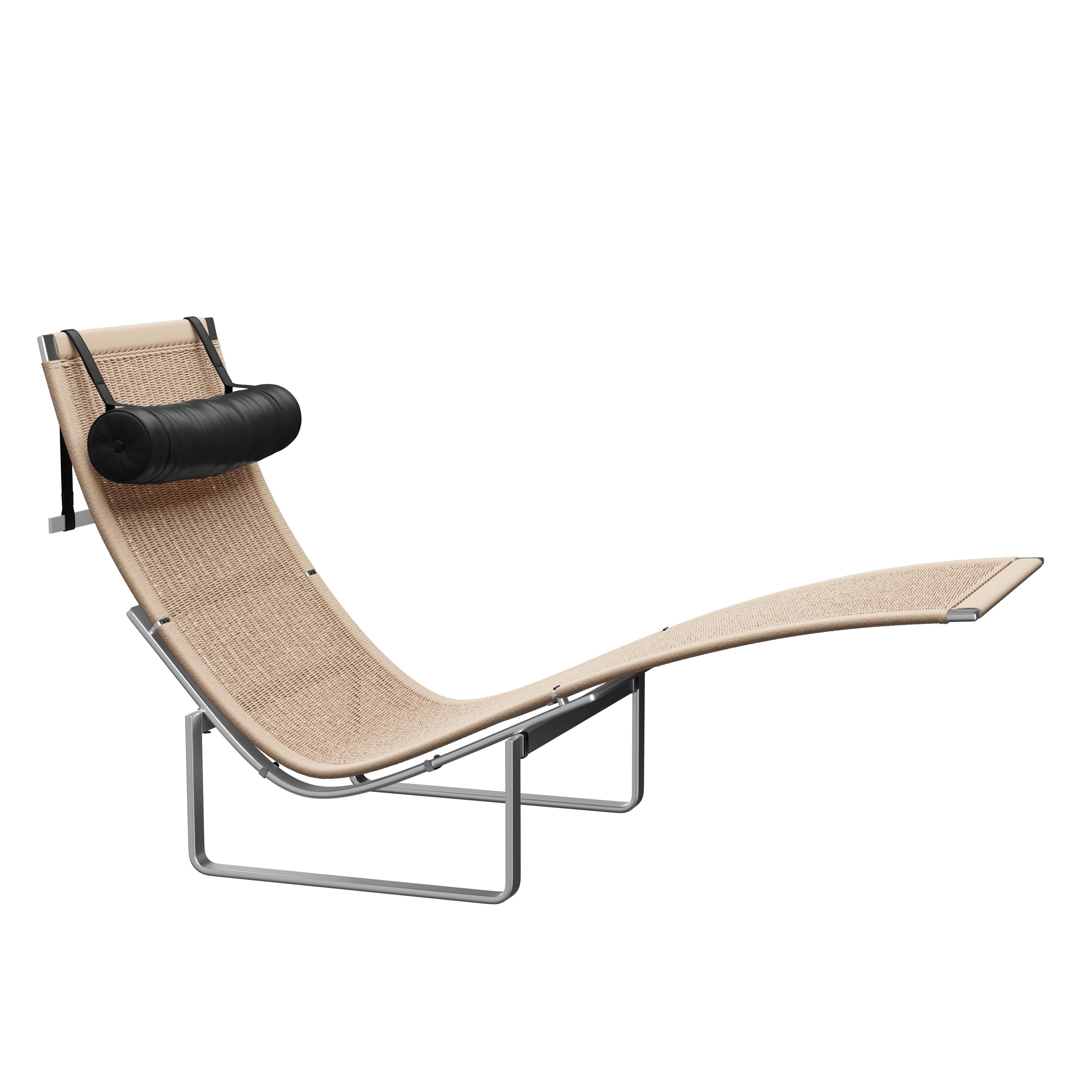 Poul Kjærholm 'PK24' Wicker Lounge Chair für Fritz Hansen mit Lederkopfstütze im Zustand „Neu“ im Angebot in Glendale, CA