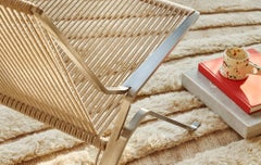Poul Kjærholm 'PK25' Chair for Fritz Hansen in Natural Flag Halyard