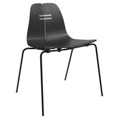 Sedia PK3 di Poul Kjaerholm in frassino nero e acciaio nero per Fritz Hansen