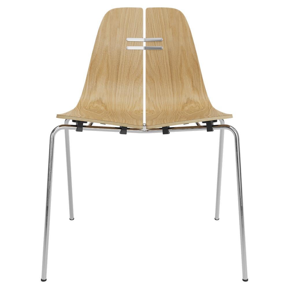 Poul Kjaerholm PK3 Stuhl Lackierte Eiche Verchromter Stahl für Fritz Hansen (Skandinavische Moderne) im Angebot