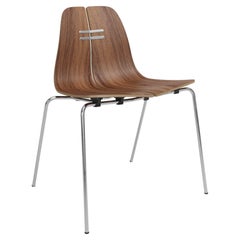 Poul Kjaerholm PK3 Chair Lacquered Walnut Chromed Steel for Fritz Hansen