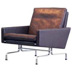 Poul Kjaerholm PK31 / 1 Sessel Dunkelbraunes Leder Fritz Hansen Dänemark