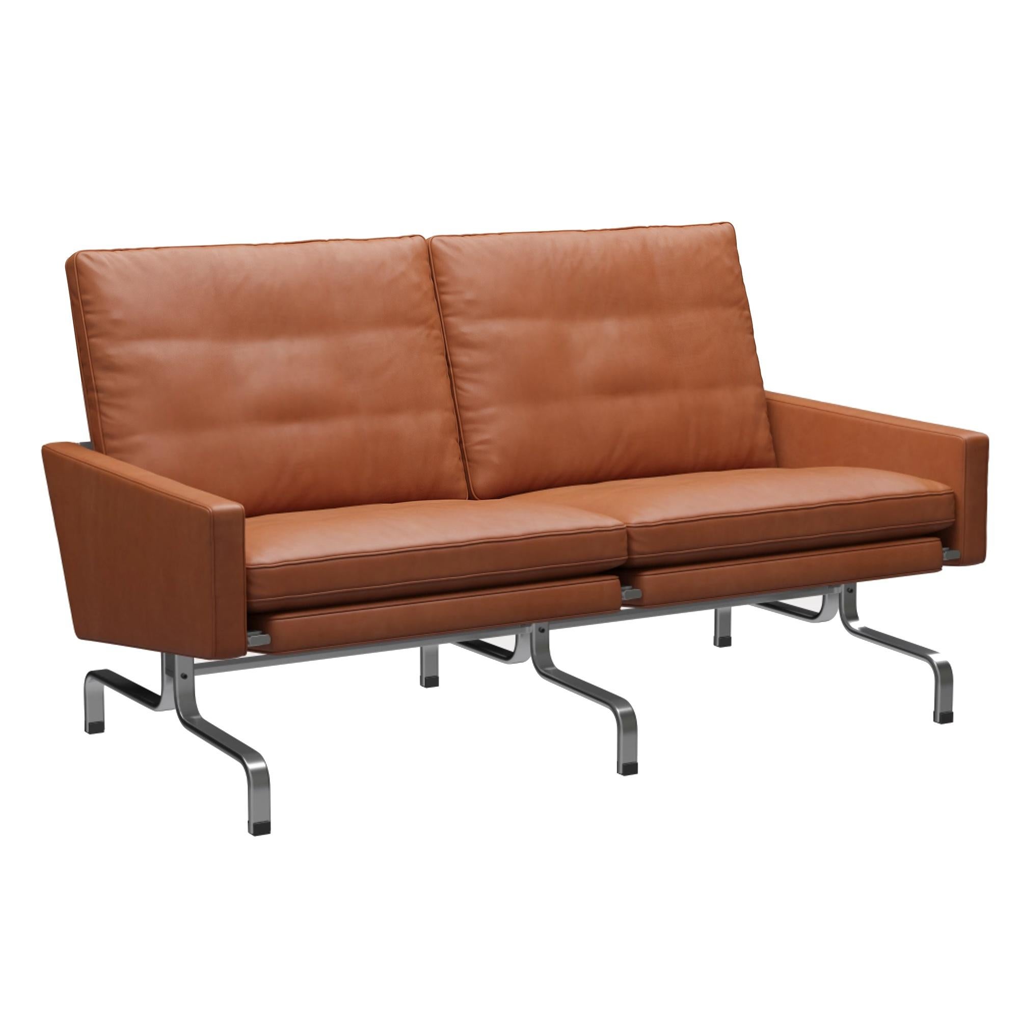 Poul Kjærholm 'PK31' 2-Seater Sofa for Fritz Hansen in Aura Leather  For Sale 8