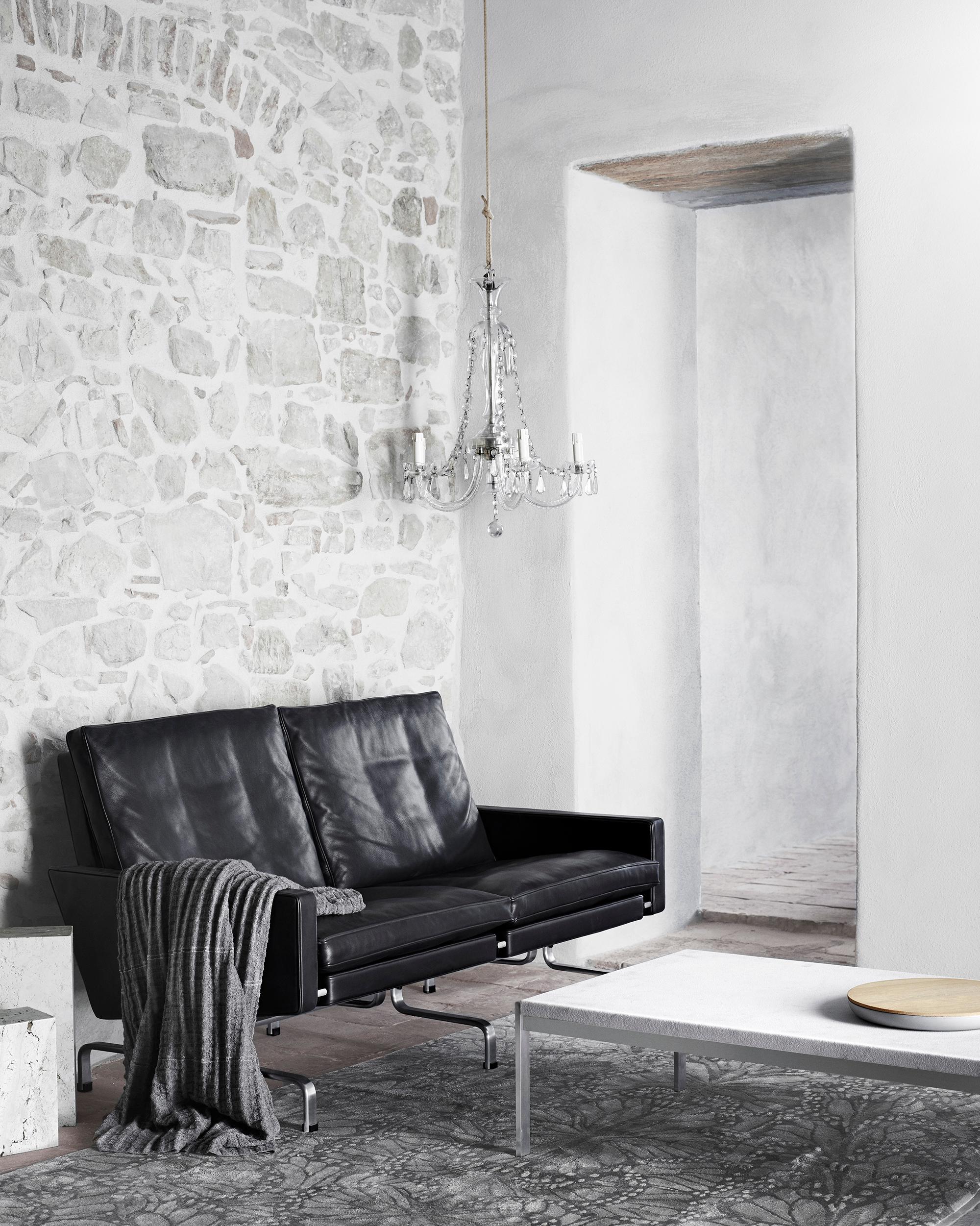 Scandinavian Modern Poul Kjærholm 'PK31' 2-Seater Sofa for Fritz Hansen in Aura Leather  For Sale