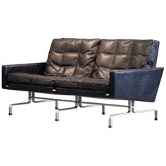 Poul Kjaerholm PK31 / 2 Sofa 2-Sitz Leder E. Kold Christensen Dänemark:: 1960er Jahre