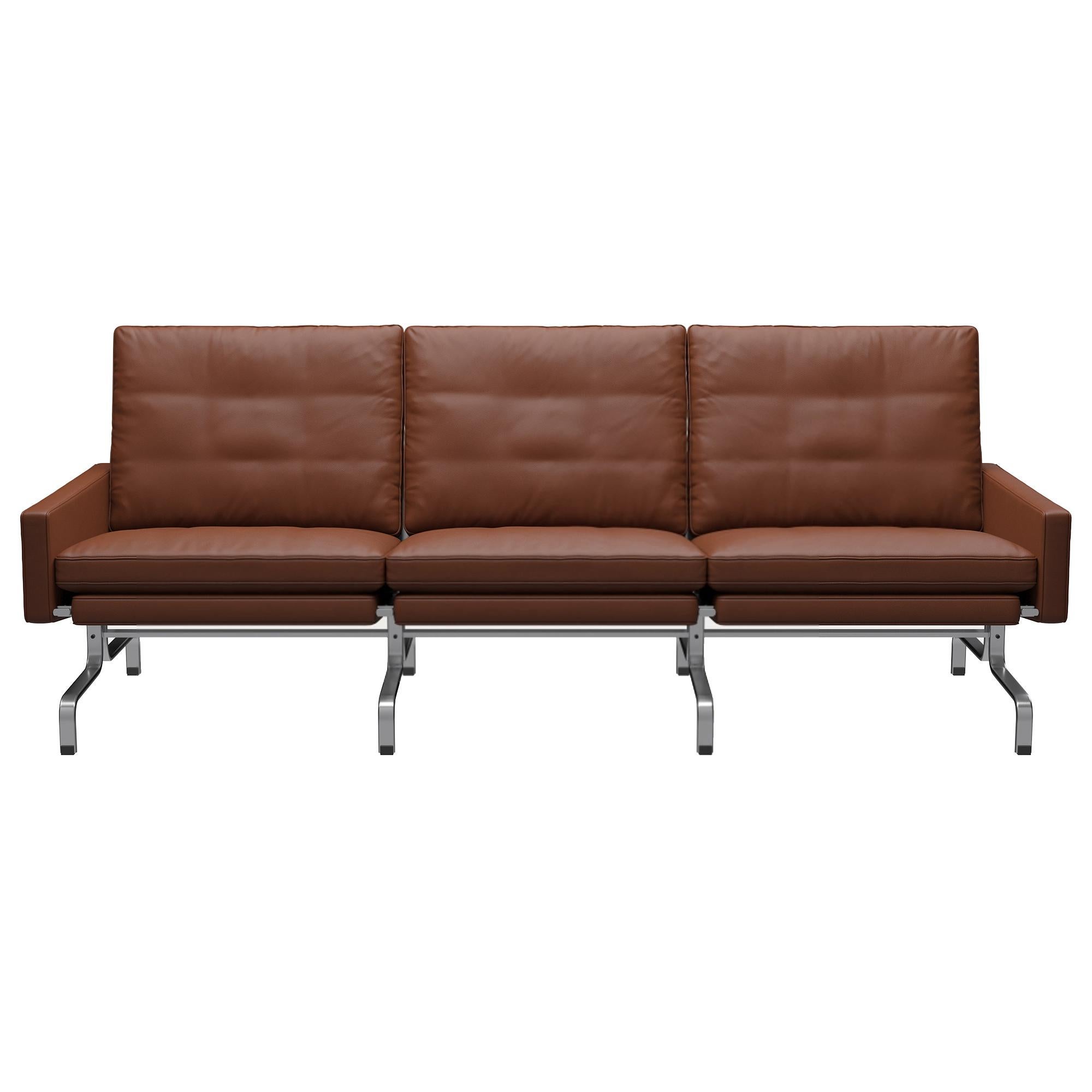 Poul Kjærholm 'PK31' 3-Seater Sofa for Fritz Hansen in Aura Leather  For Sale 4