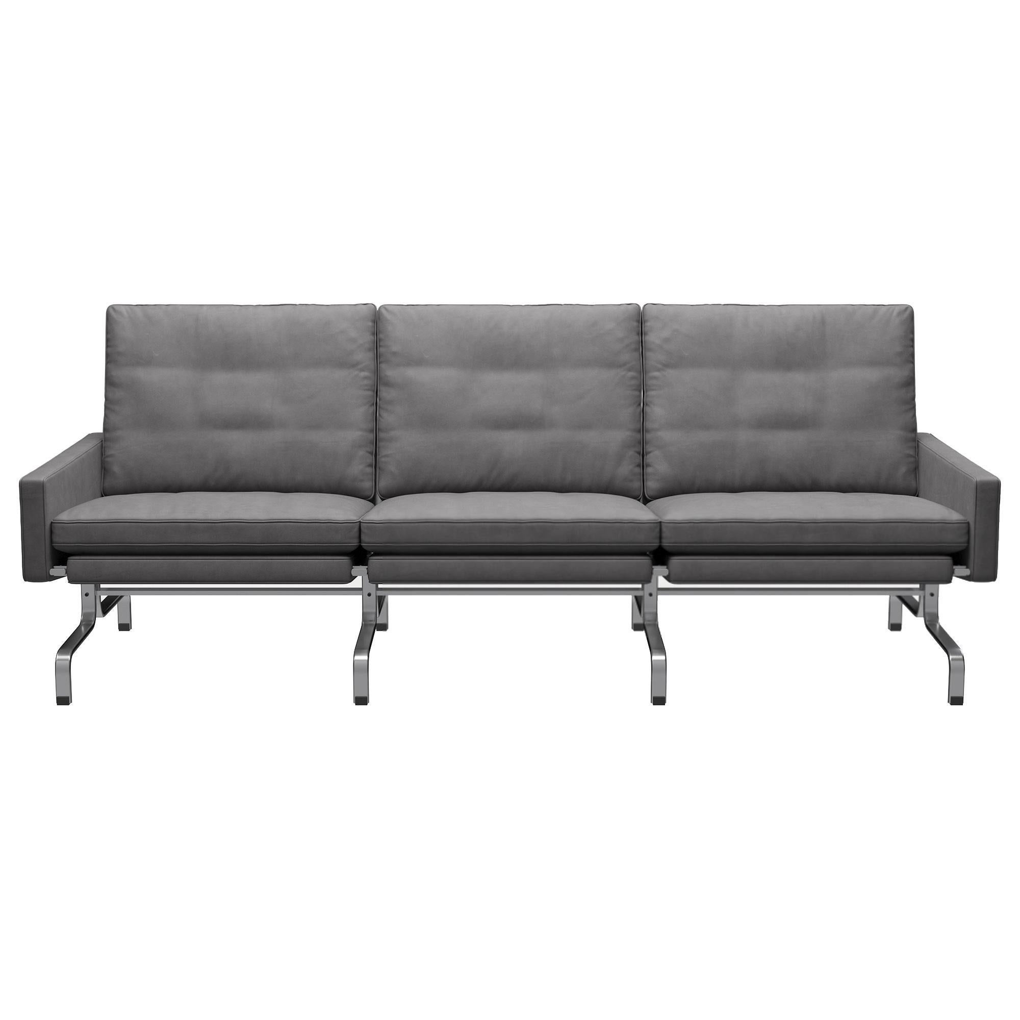 Poul Kjærholm 'PK31' 3-Seater Sofa for Fritz Hansen in Aura Leather  For Sale 5