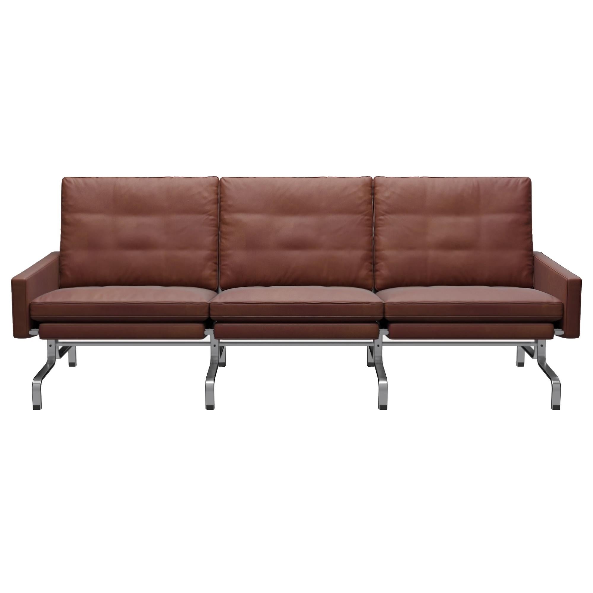 Poul Kjærholm 'PK31' 3-Seater Sofa for Fritz Hansen in Aura Leather  For Sale 6