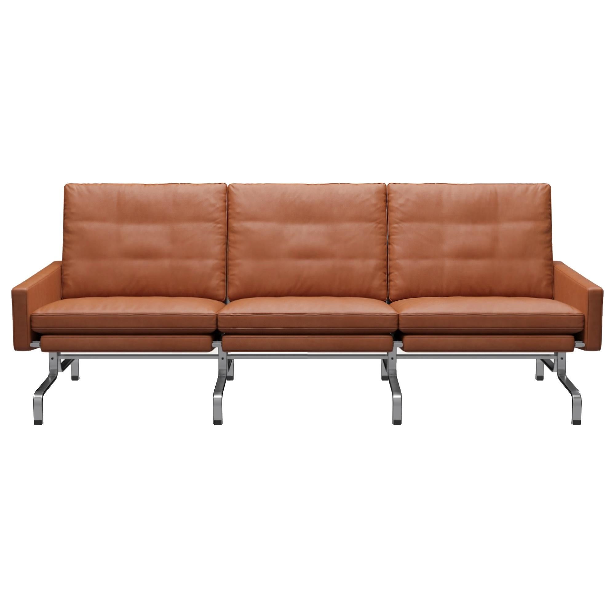 Poul Kjærholm 'PK31' 3-Seater Sofa for Fritz Hansen in Aura Leather  For Sale 7