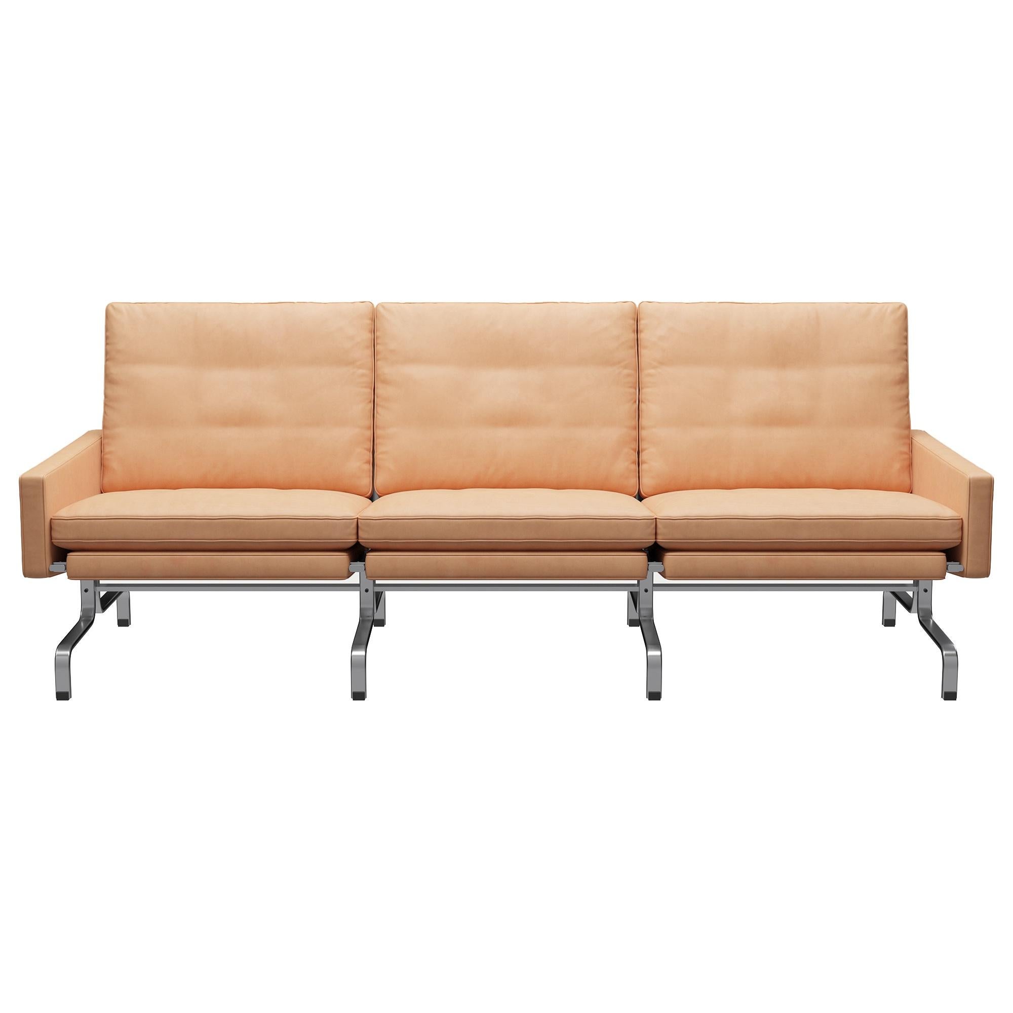 Poul Kjærholm 'PK31' 3-Seater Sofa for Fritz Hansen in Aura Leather  For Sale 8