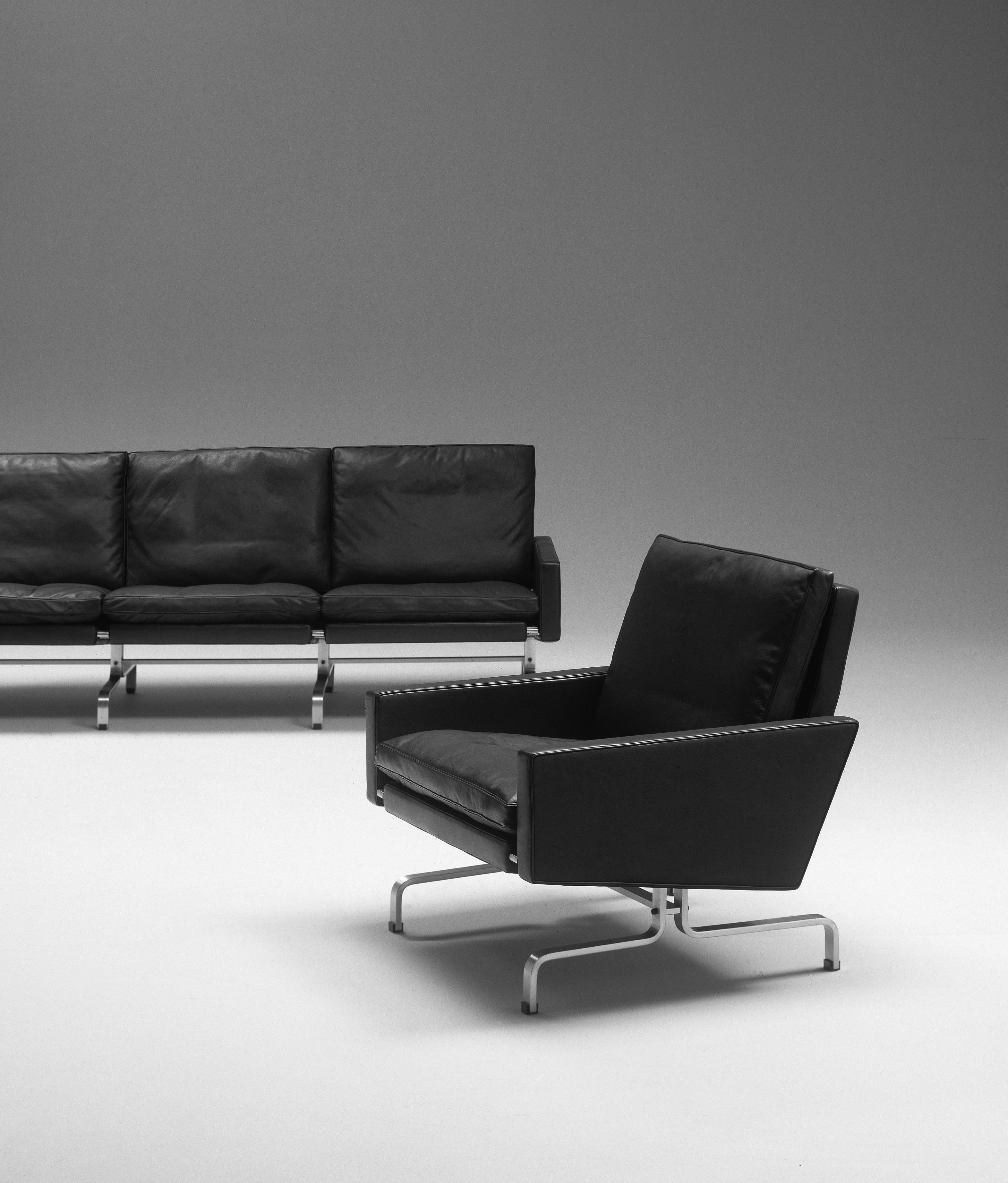 Danish Poul Kjærholm 'PK31' 3-Seater Sofa for Fritz Hansen in Aura Leather  For Sale