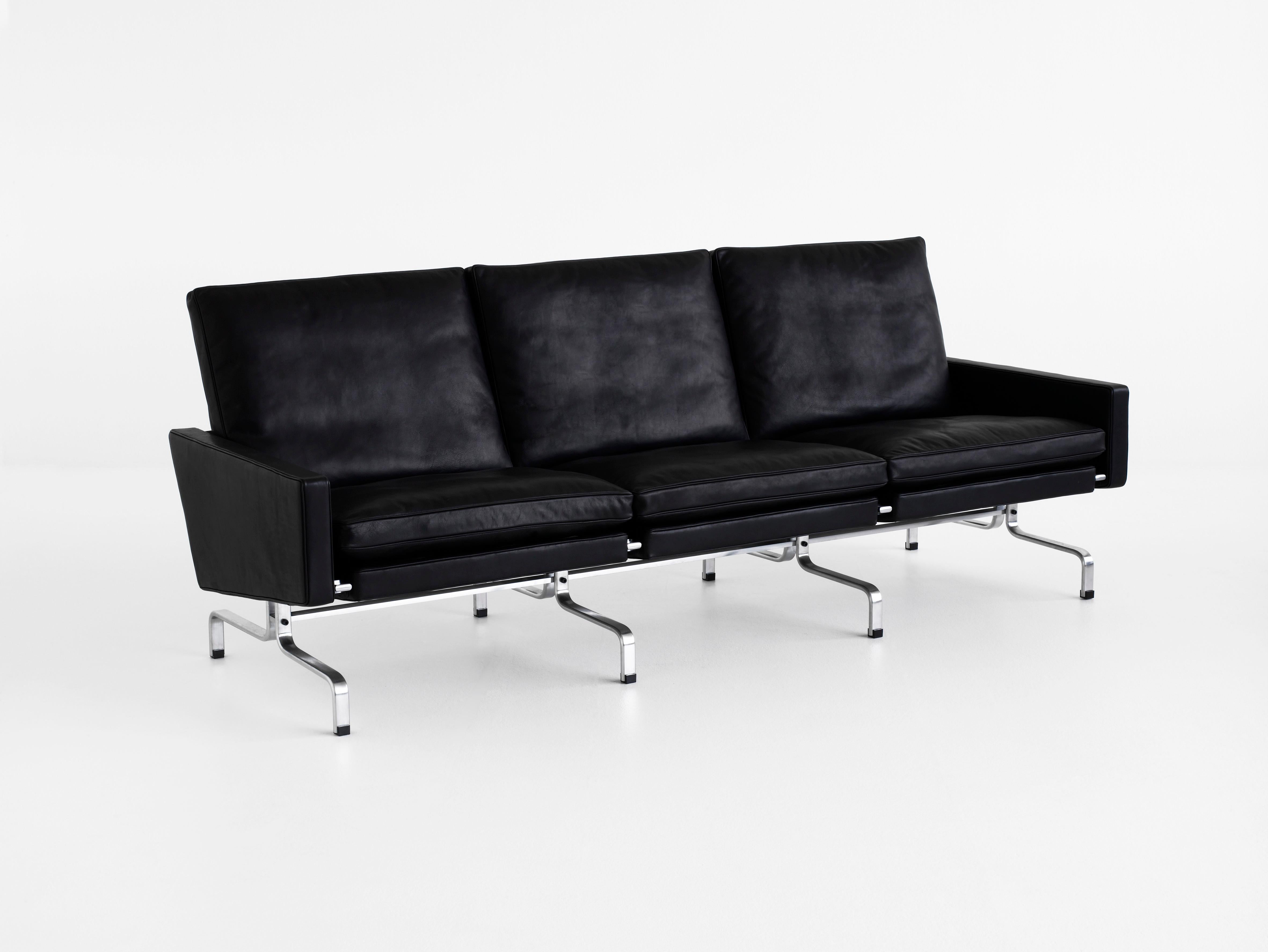 Poul Kjærholm 'PK31' 3-Seater Sofa for Fritz Hansen in Aura Leather  In New Condition For Sale In Glendale, CA
