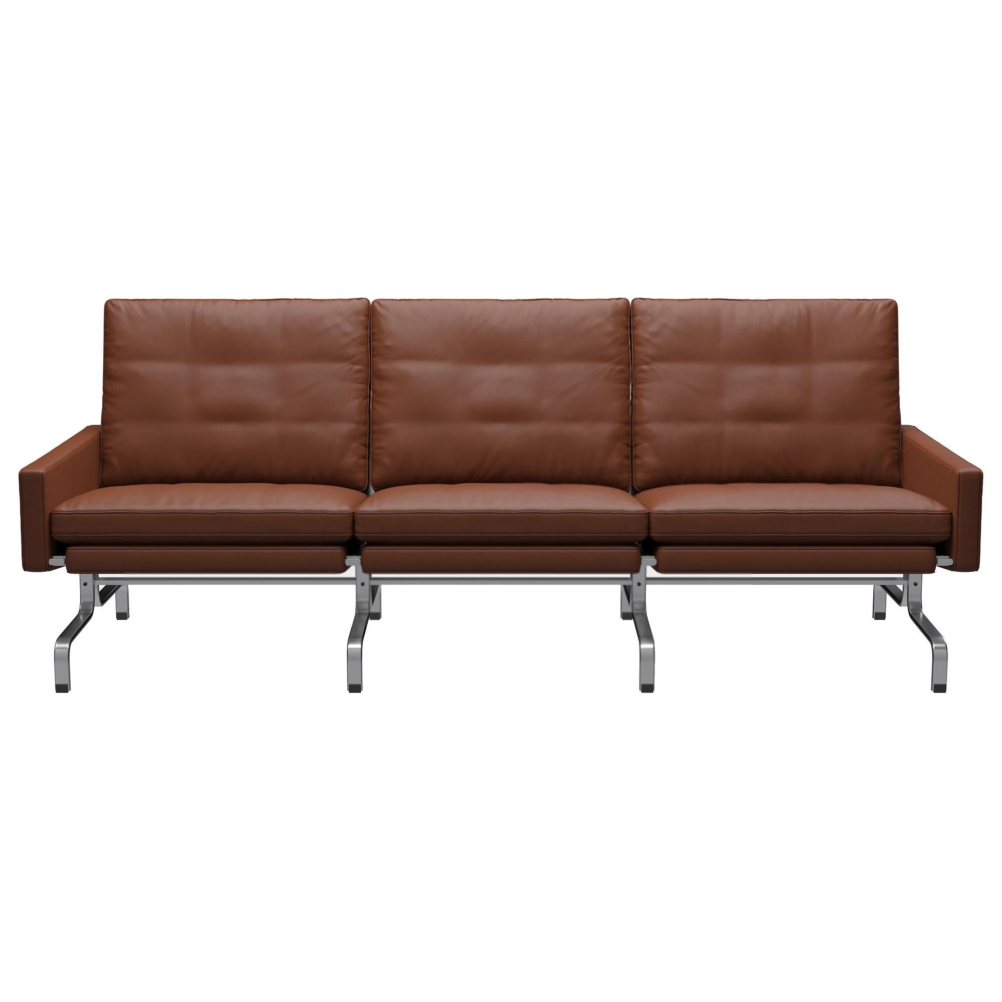 Poul Kjærholm 'PK31' 3-Sitzer Sofa für Fritz Hansen in Leder (Kat. 5) im Angebot 4