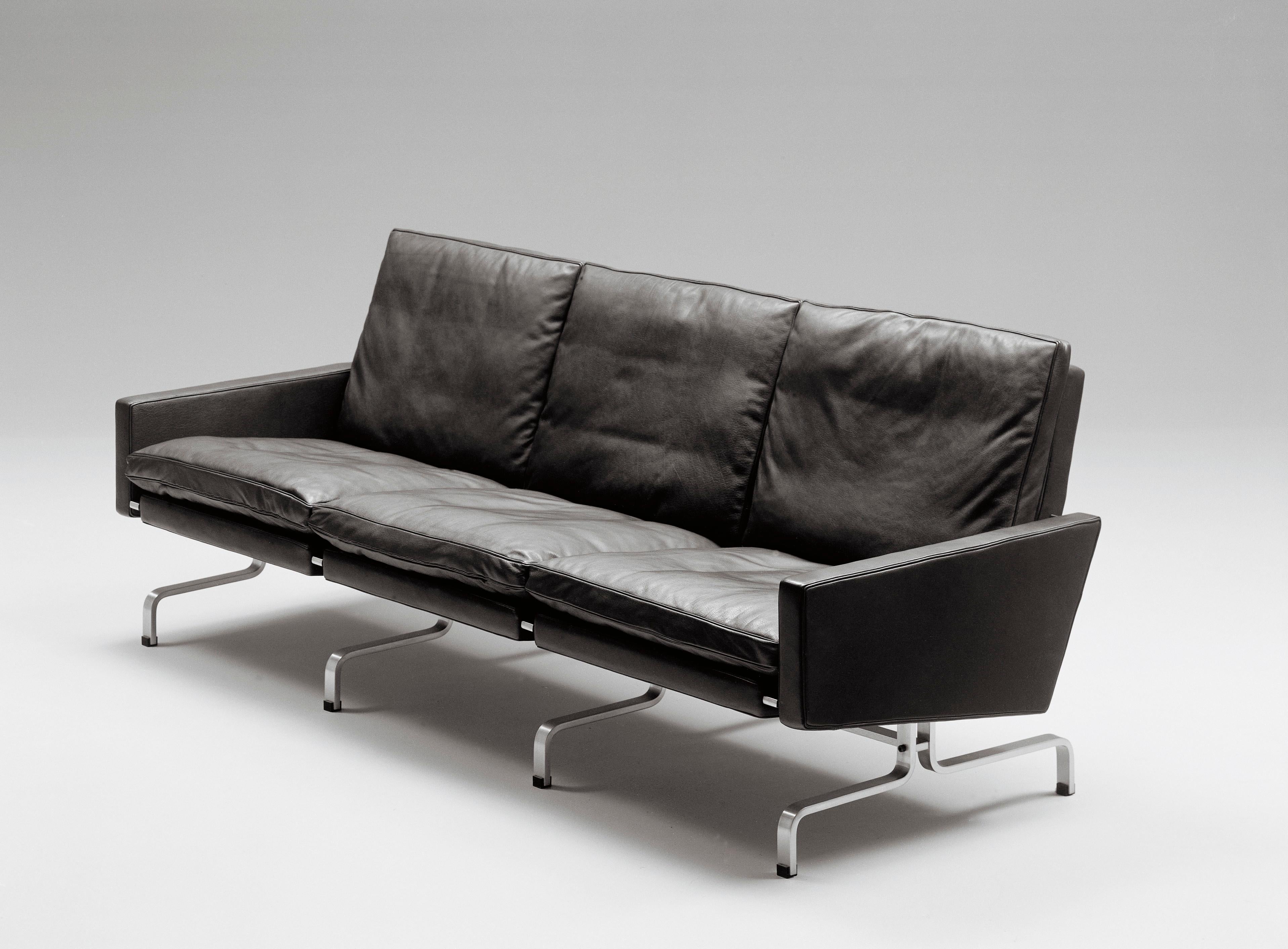 Poul Kjærholm 'PK31' 3-Sitzer Sofa für Fritz Hansen in Leder (Kat. 5) (Skandinavische Moderne) im Angebot