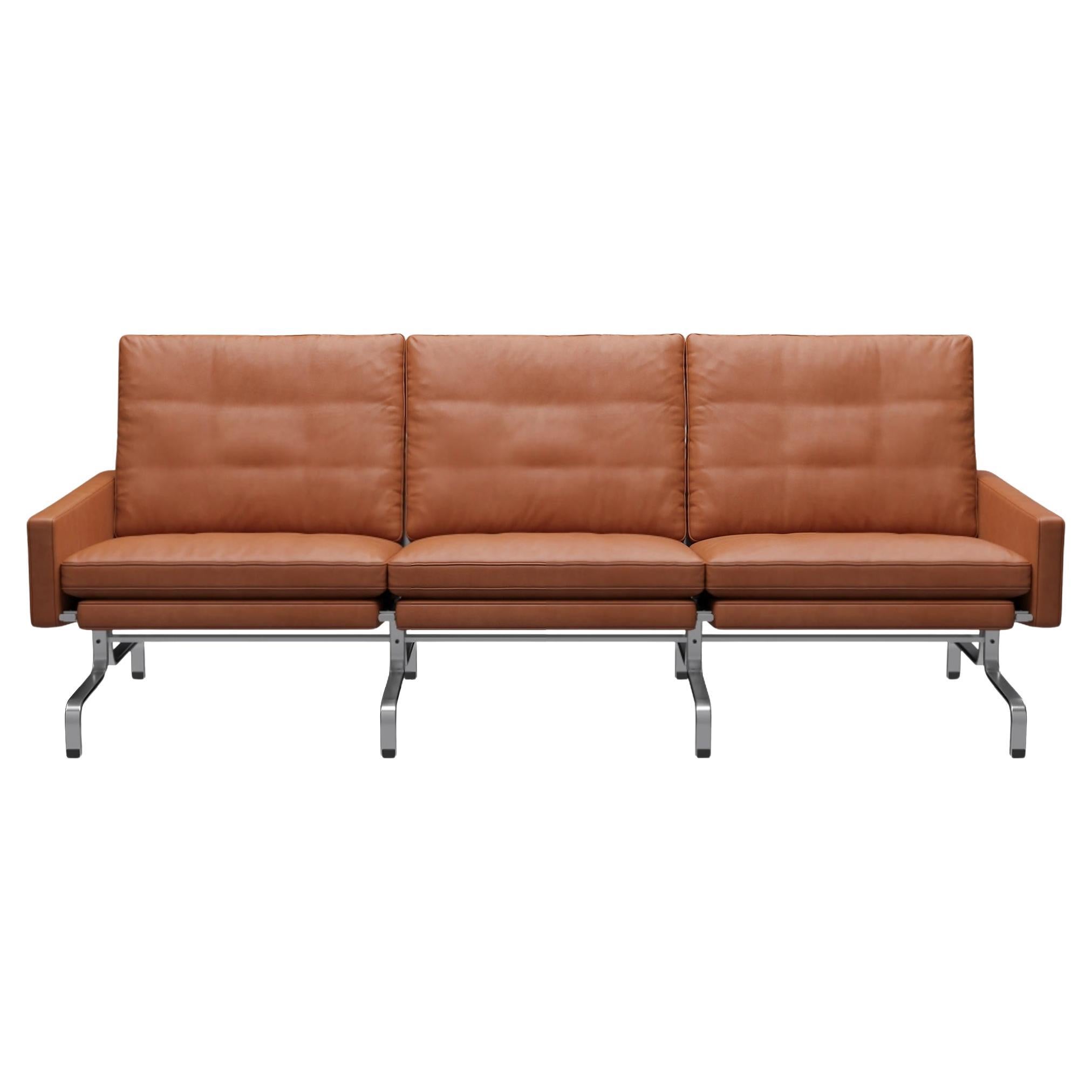 Poul Kjærholm 'PK31' 3-Seater Sofa for Fritz Hansen in Leather (Cat. 5) For Sale