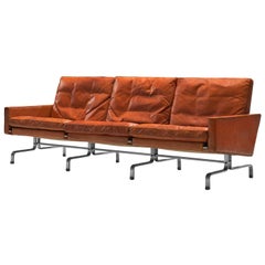 Poul Kjaerholm PK31 Sofa in Cognac Leather