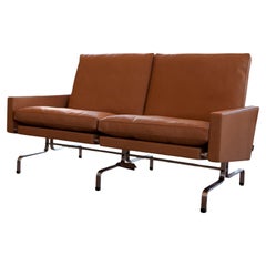 Poul Kjaerholm PK31 Two Seater in Rustic Leather by Fritz Hansen
