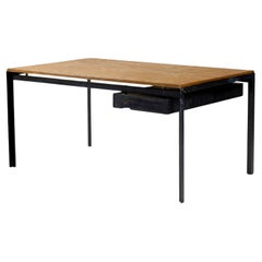 Poul Kjaerholm PK52 / Student-Schreibtisch aus Stahl und Oregon von Pine Rud Rasmussen, 1950er Jahre