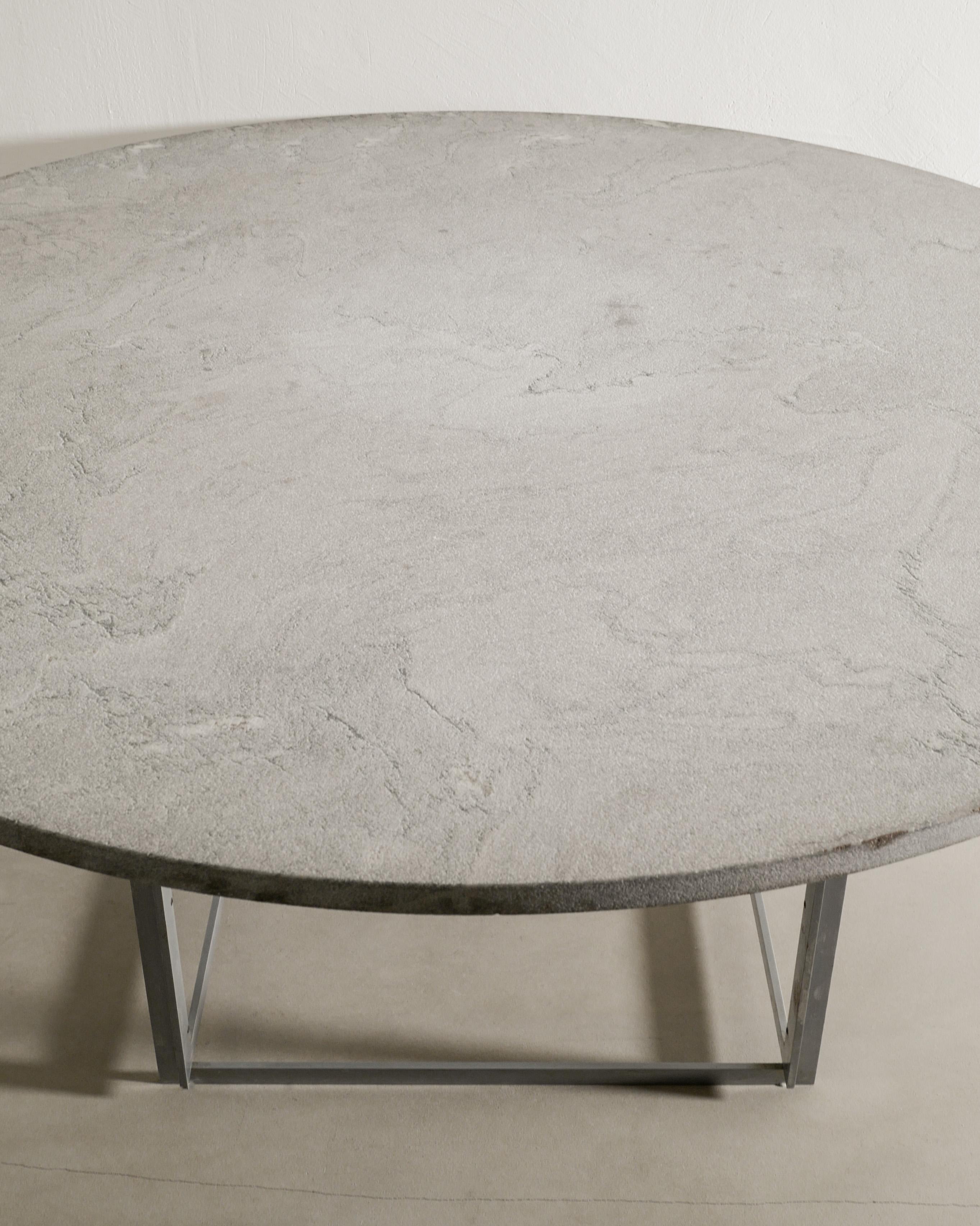 Milieu du XXe siècle Table de salle à manger PK54 Poul Kjaerholm en acier et marbre par E. Kold Christensen, années 1960 en vente