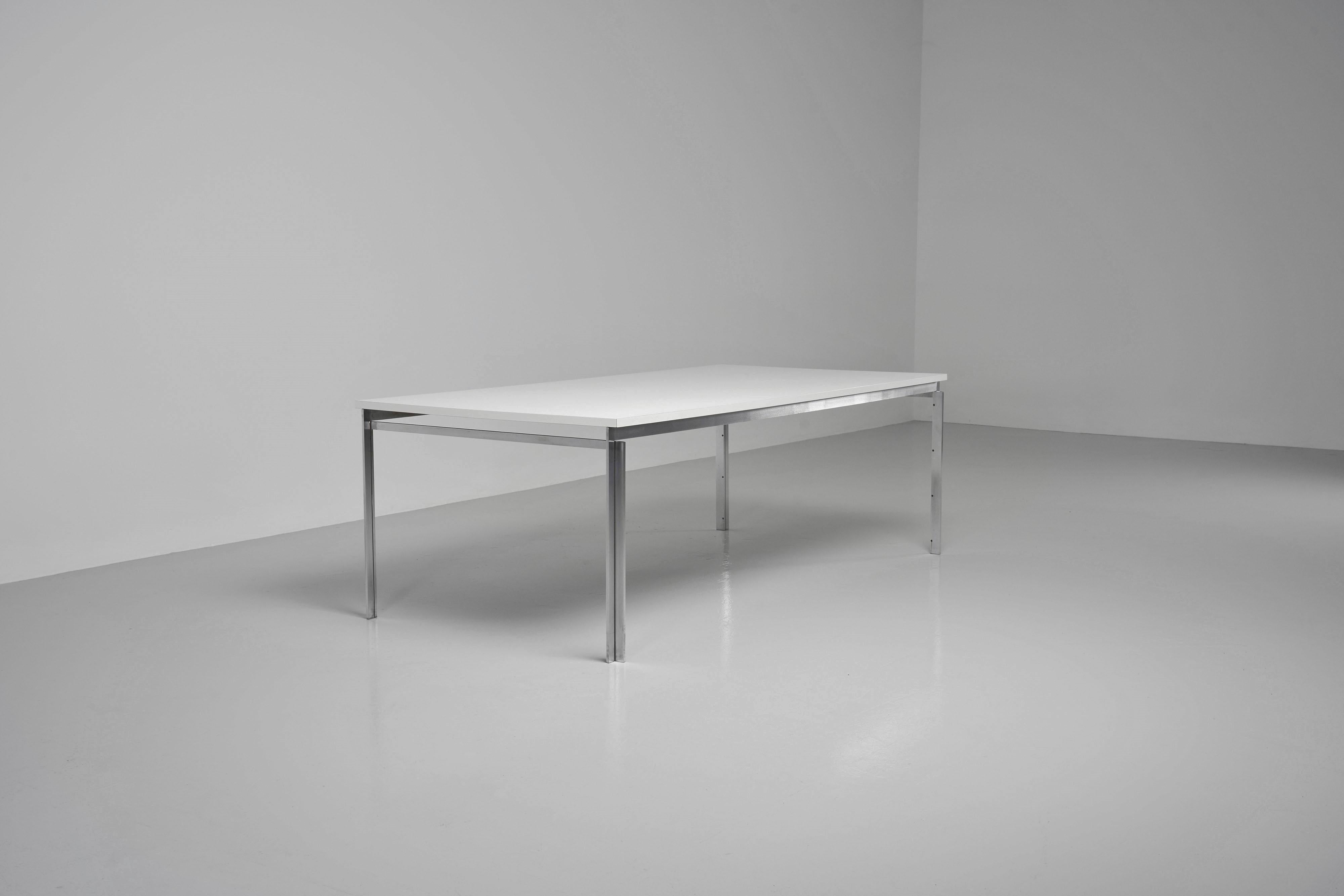 Rare early edition of the PK55 designed by Poul Kjaerholm and manufactured by Ejvind Kold Christensen, Denmark 1957. This table designed by one of the best furniture architects of the 20th century, was minimalistic as all other Kjaerholms designs.