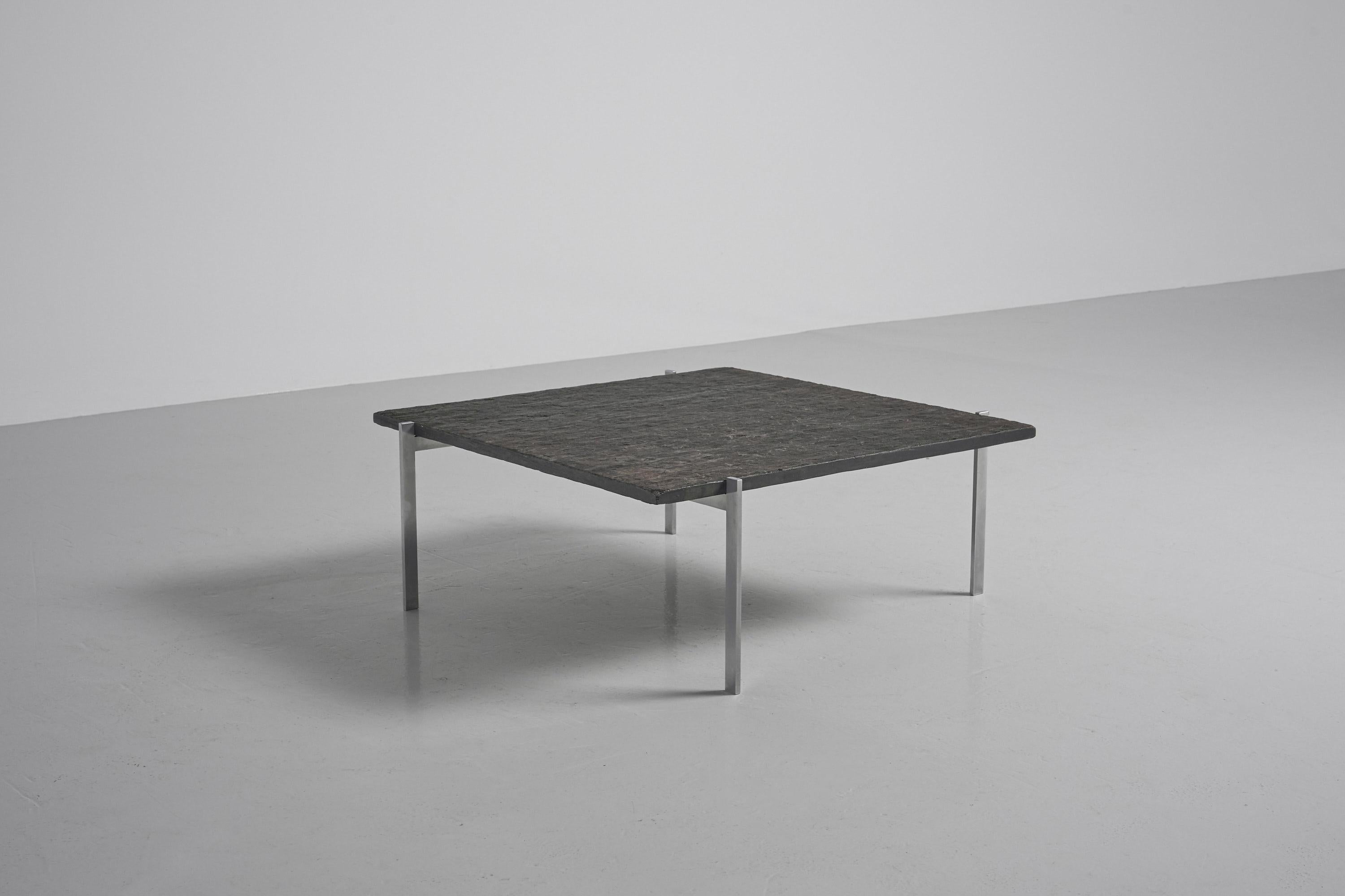 Poul Kjaerholm PK61 coffee table Basalt E Kold Christensen 1956 In Good Condition In Roosendaal, Noord Brabant