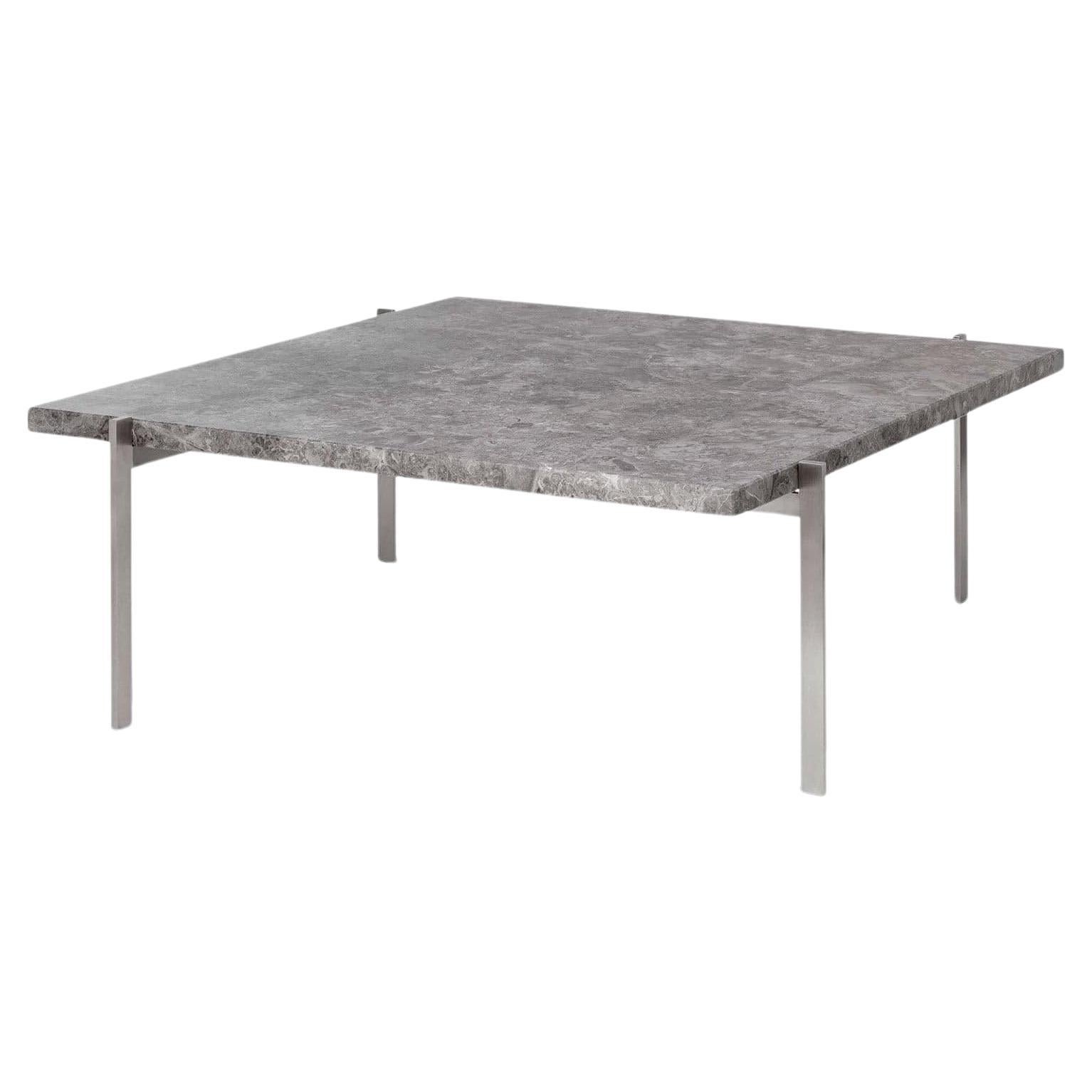 Tavolino Poul Kjaerholm PK61 in marmo grigio di Fritz Hansen