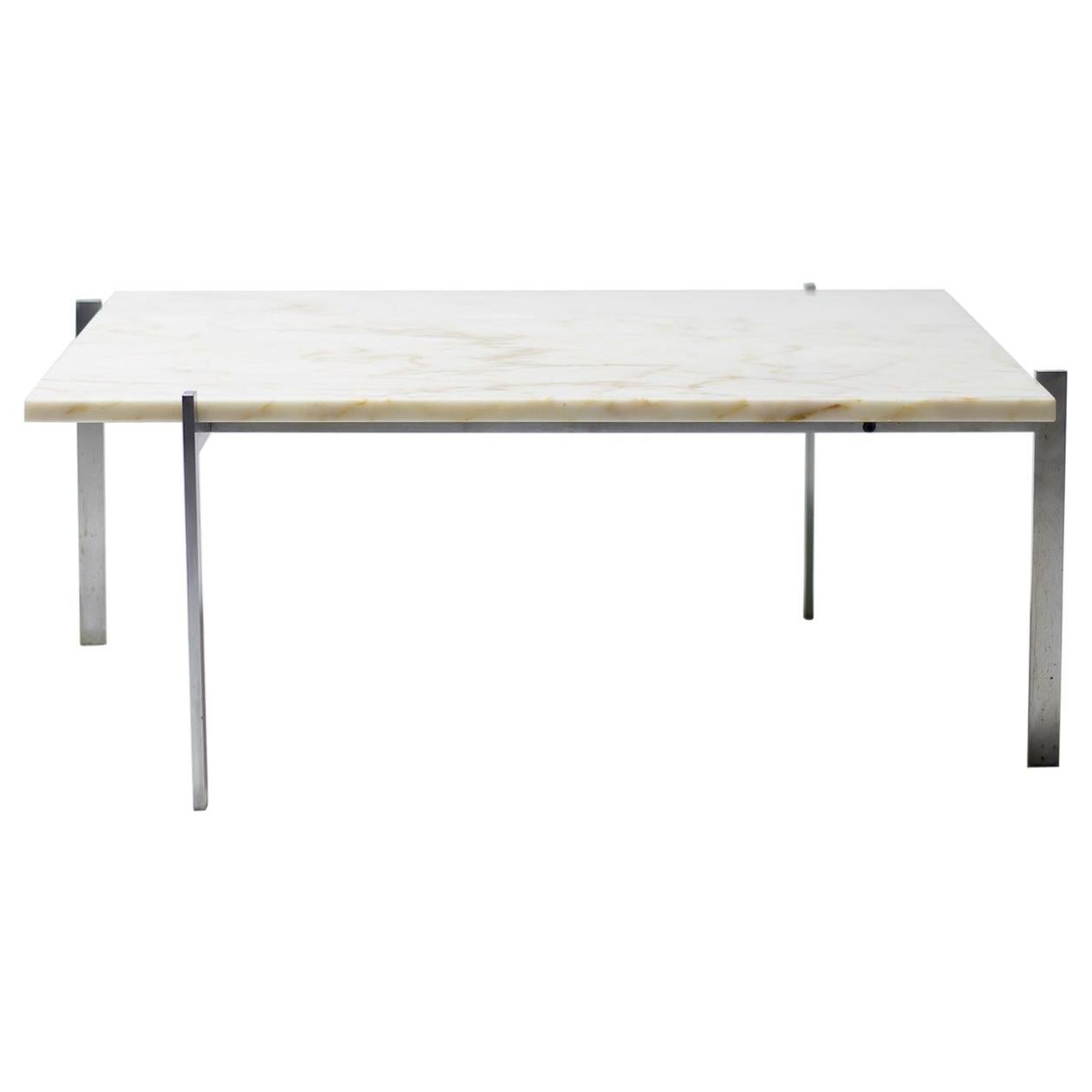 Poul Kjærholm PK61 Coffee Table in White Marble For Sale