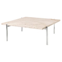 Poul Kjærholm PK61 Coffee Table Marble Honed Beige for Fritz Hansen