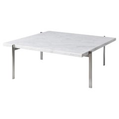Poul Kjærholm PK61 Coffee Table Marble Honed White for Fritz Hansen