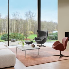 Poul Kjærholm PK61 Coffee Table Marble Rolled Grey-White for Fritz Hansen