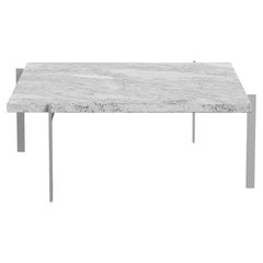Poul Kjærholm PK61 Coffee Table Marble Rolled Grey-White for Fritz Hansen