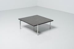 Poul Kjaerholm PK61, Couchtisch mit Schieferplatte, Dänemark 1956