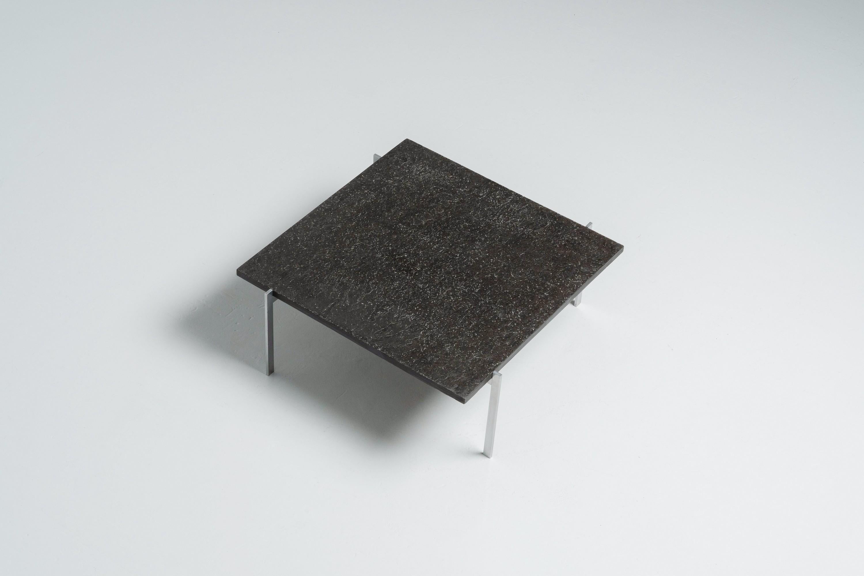 Mid-20th Century Poul Kjaerholm PK61 Coffee Table Slate Top Denmark 1956