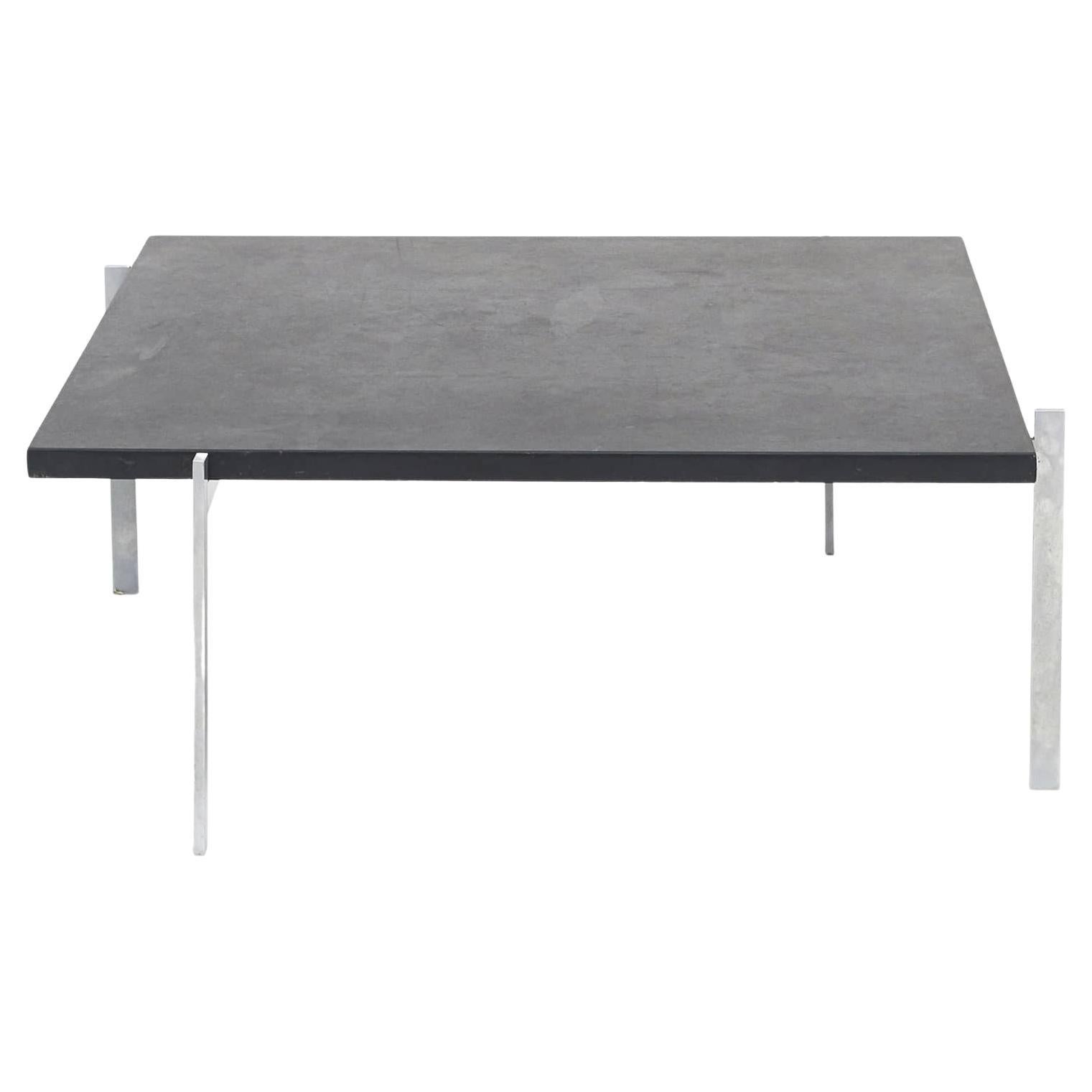 Poul Kjærholm PK61 Coffee Table with Black Slate Top For Sale