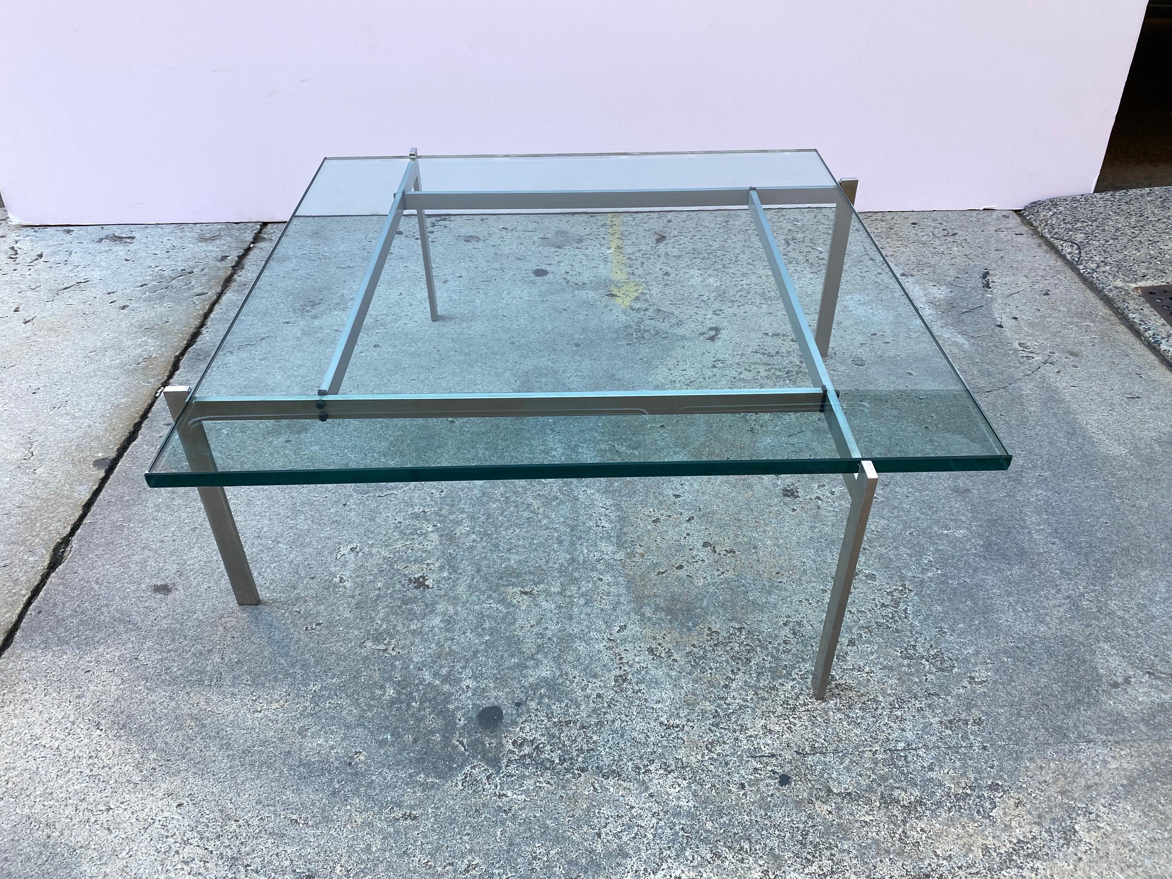 Mid-Century Modern Poul Kjaerholm PK61 Glass Coffee Table
