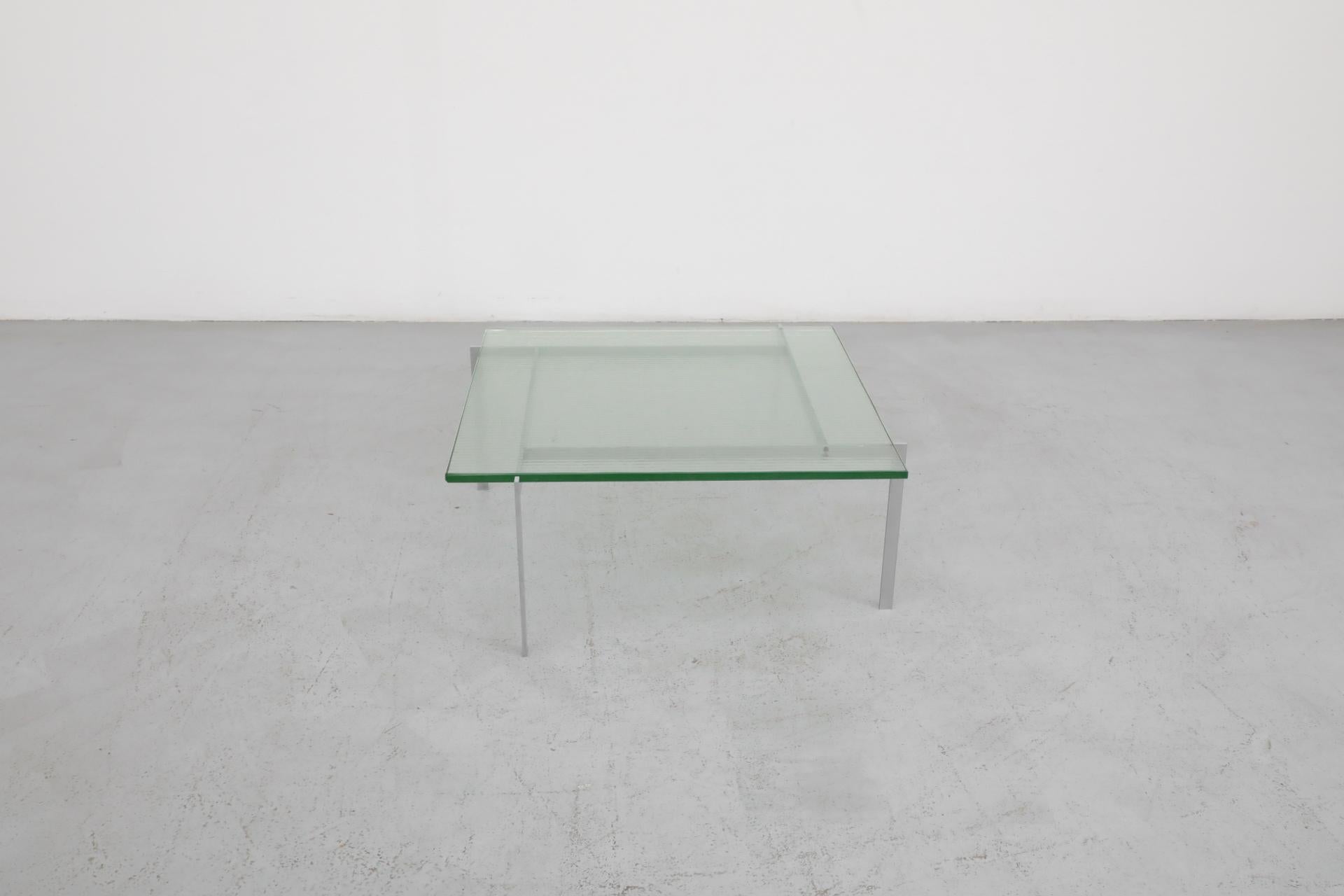 Poul Kjaerholm PK61 inspirierter Couchtisch aus Chrom und Glas (Niederländisch) im Angebot
