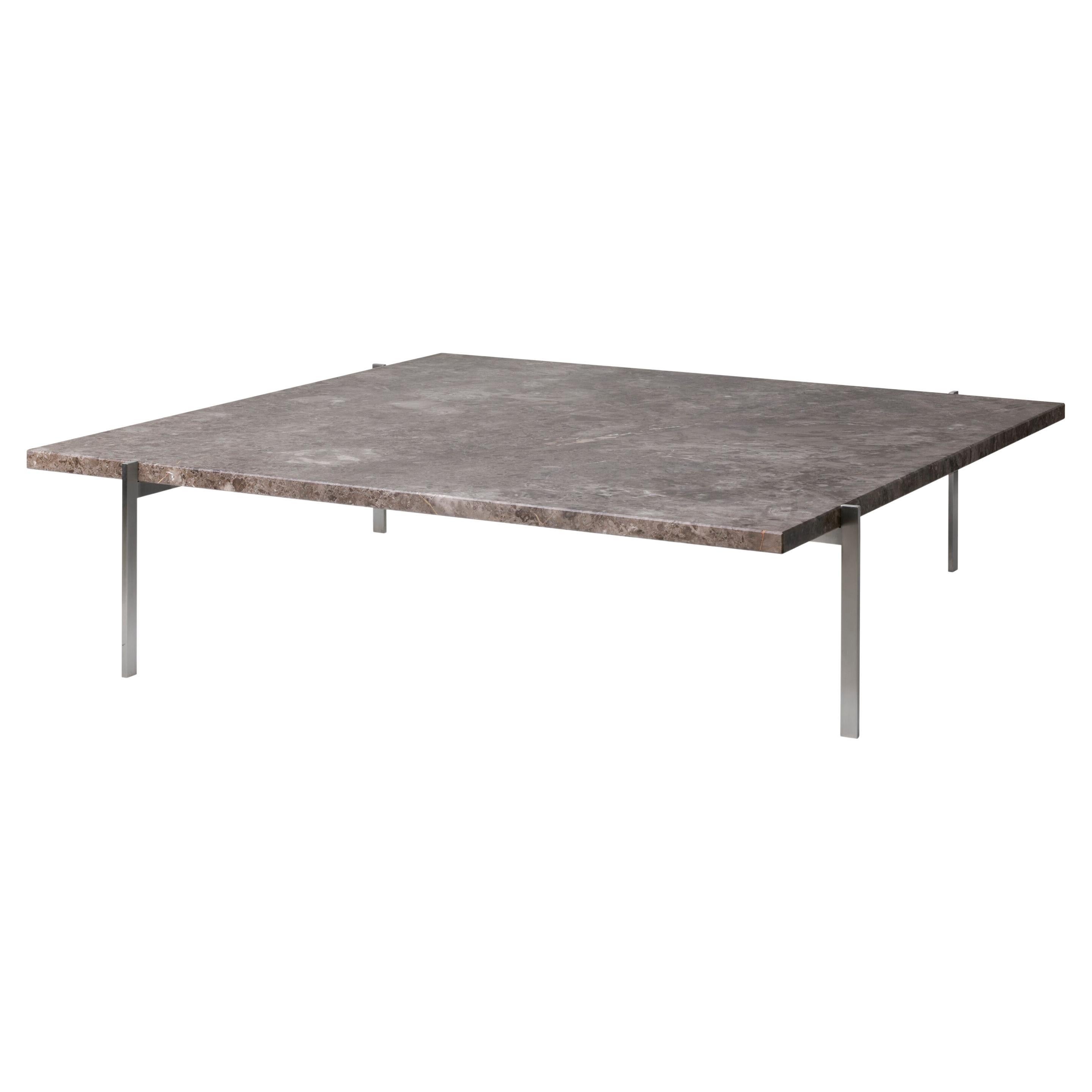 Poul Kjærholm PK61A Coffee Table Marble Honed Grey-Brown for Fritz Hansen