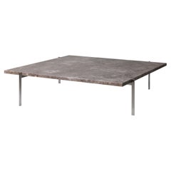 Poul Kjærholm PK61A Coffee Table Marble Honed Grey-Brown for Fritz Hansen