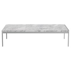 Poul Kjærholm PK63A Coffee Table Marble Rolled Grey-White for Fritz Hansen