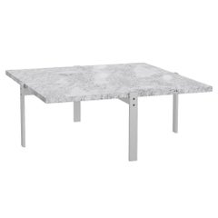 Poul Kjærholm PK65 Coffee Table Marble Rolled Grey-White for Fritz Hansen