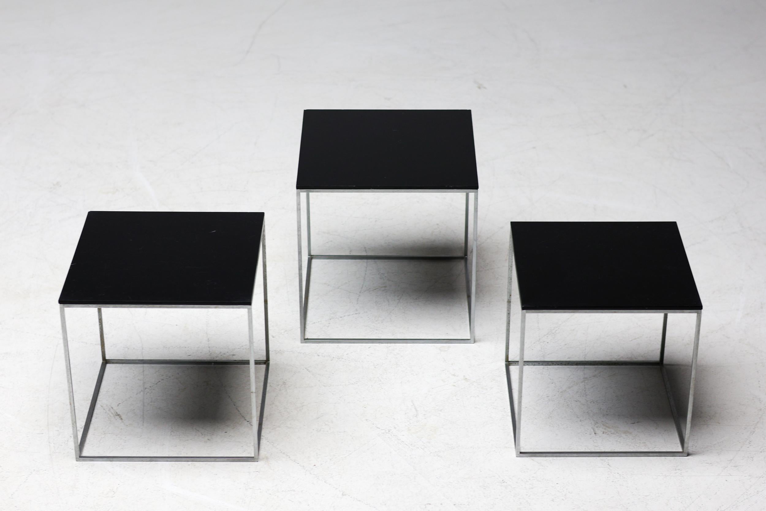 Danish Poul Kjærholm PK71 Nesting Tables for E. Kold Christensen, Early 1960 Production For Sale