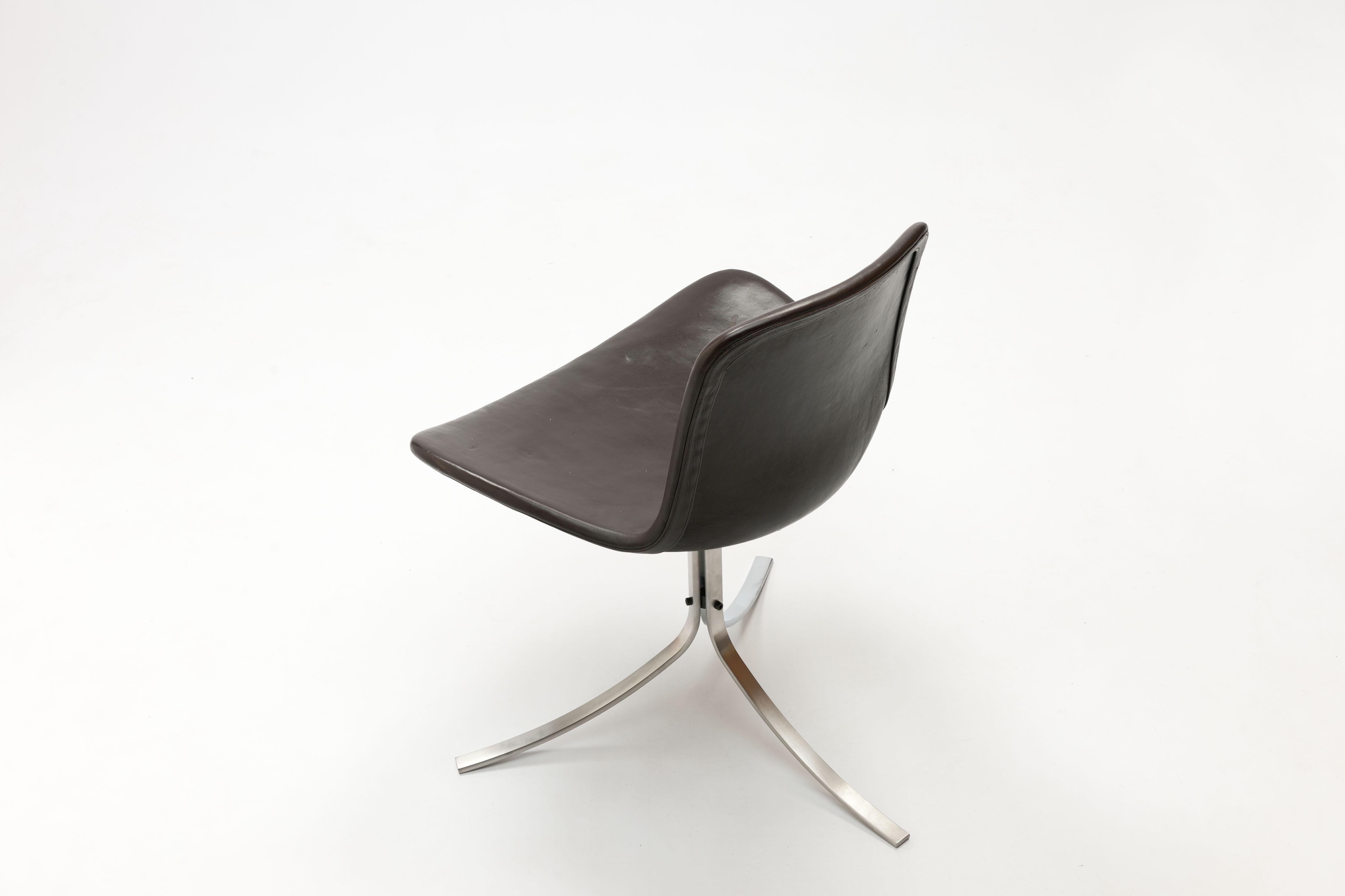 Steel Poul Kjaerholm PK9 Chair by Ejvind Kold Christensen Denmark