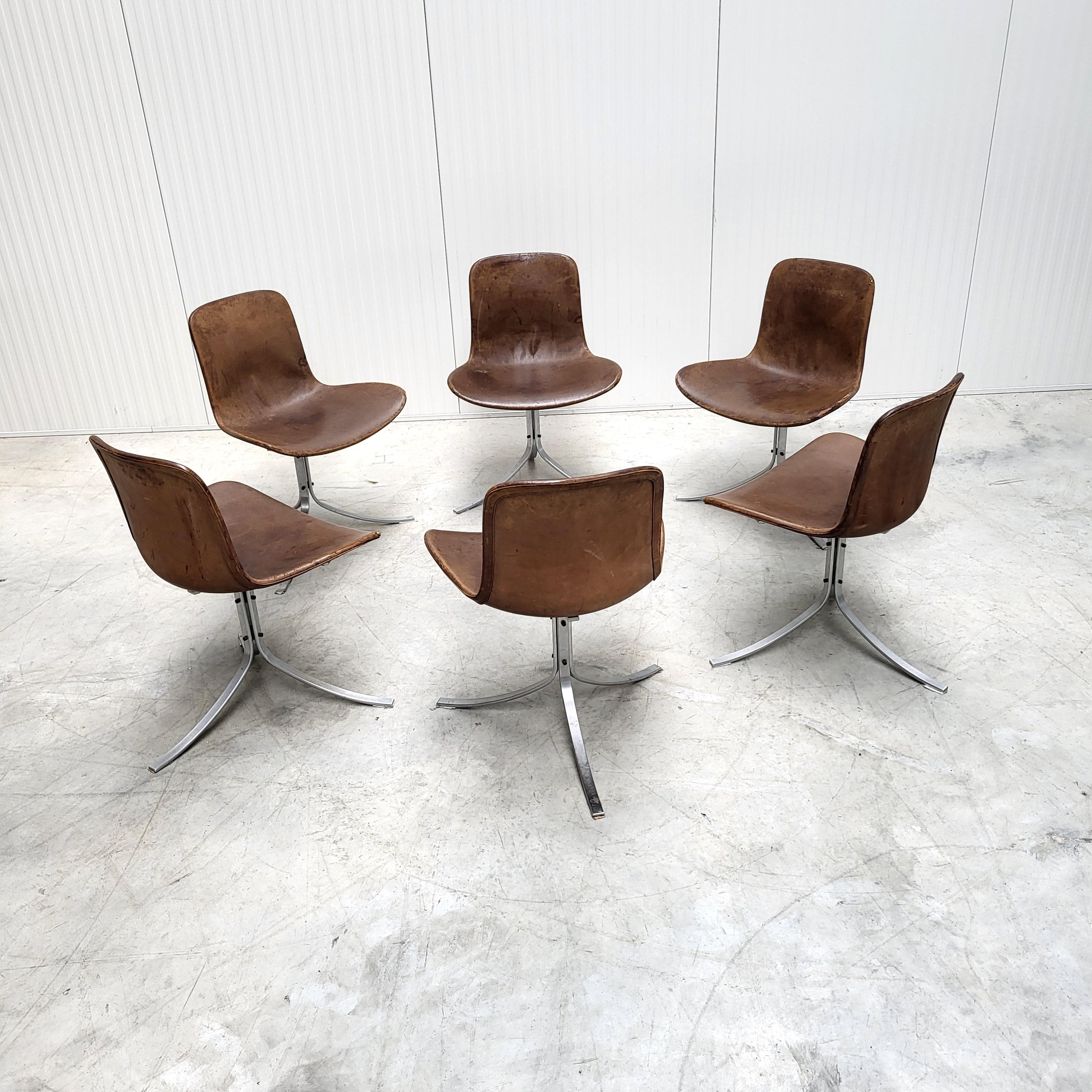 Danois Chaises Pk9 et table à manger Pk54 Poul Kjaerholm, E. Kold Christensen, années 1960 en vente